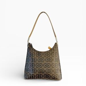 Designer Patterned Brown & Black Shoulder Bag